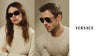 Black Square Cateye Sunglass with Gold Greca