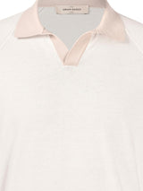 Knitted Cotton Polo in Ivory