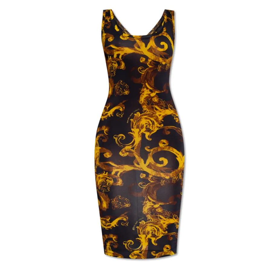 baroque bodycon dress Baroque Color Block Bodycon Dress  Nu Face Style