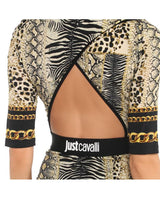 Printed Midi Open Back Dress