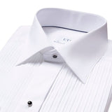 White Plissé Black Tie Dress Shirt Slim Fit