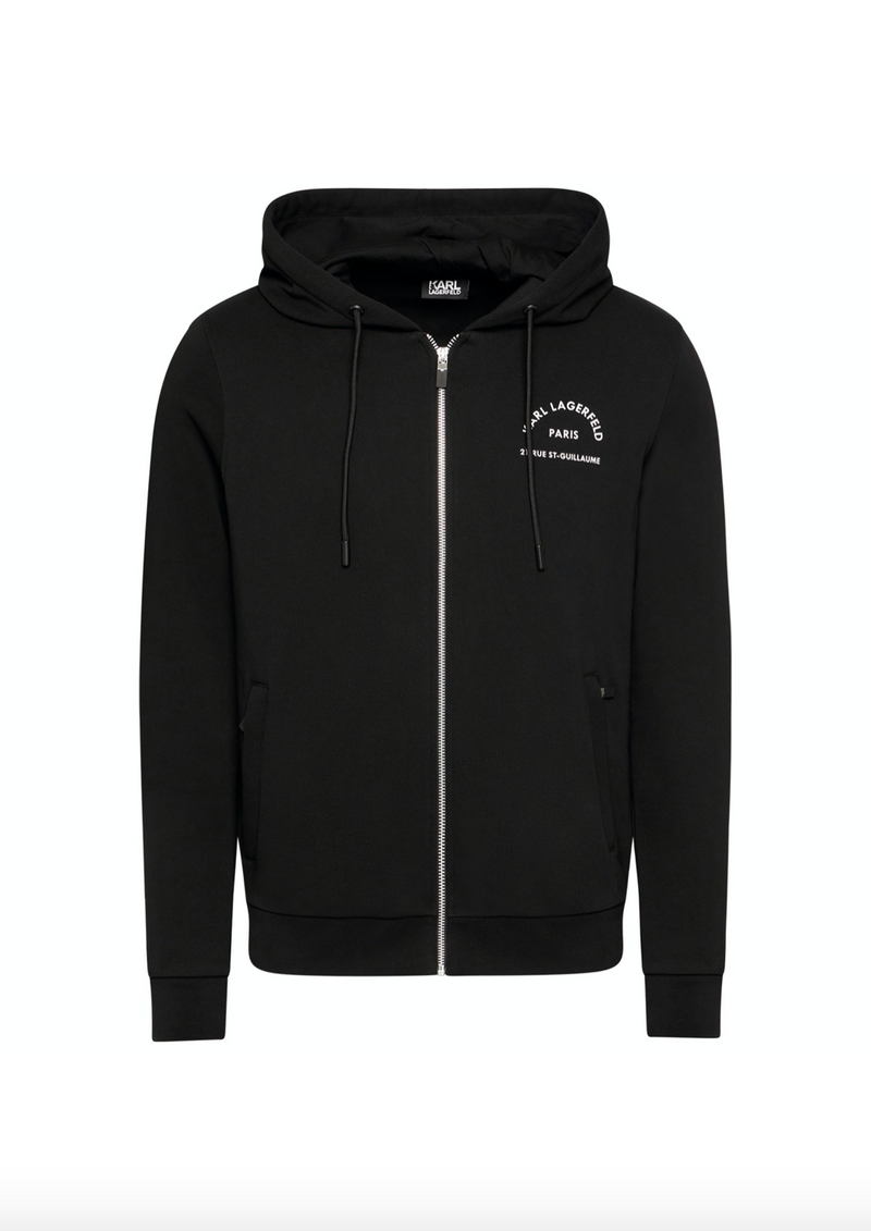 KL Logo Zip Hoodie in Black
