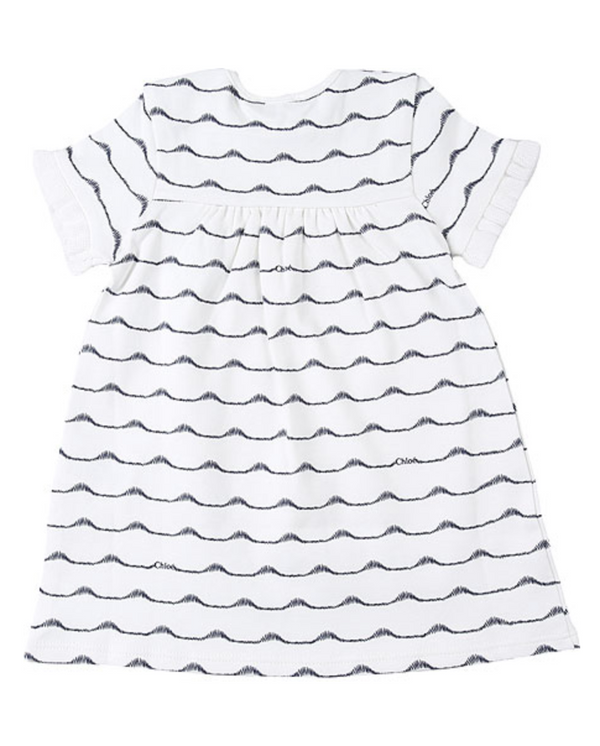 White and Blue Striped Baby Doll Dress
