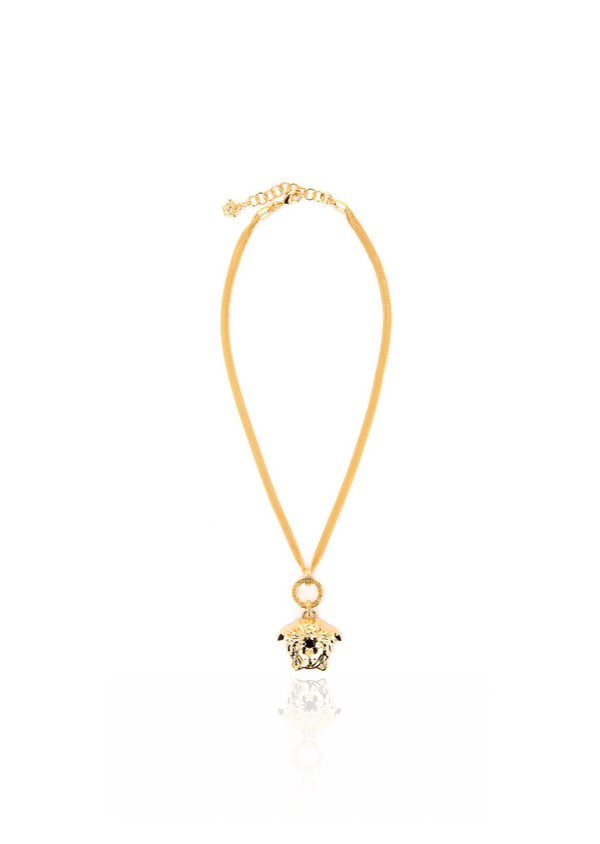Gold Medusa Three Chain Necklace