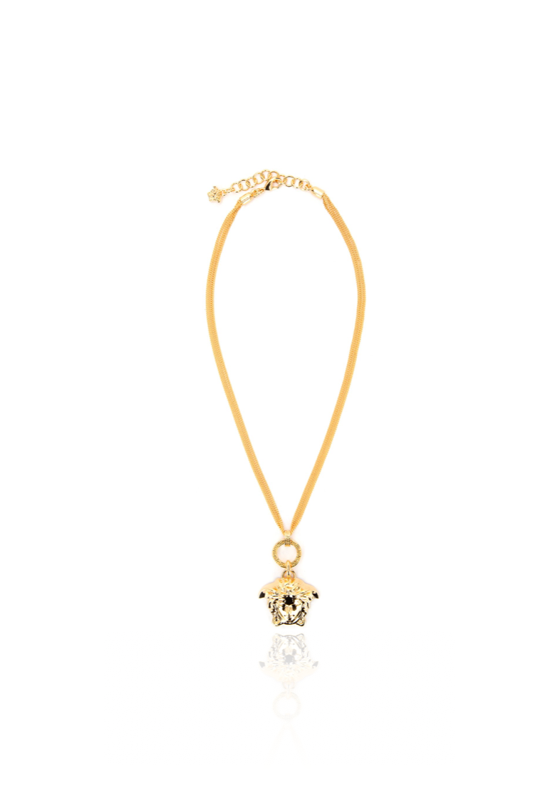 Gold Medusa Three Chain Necklace