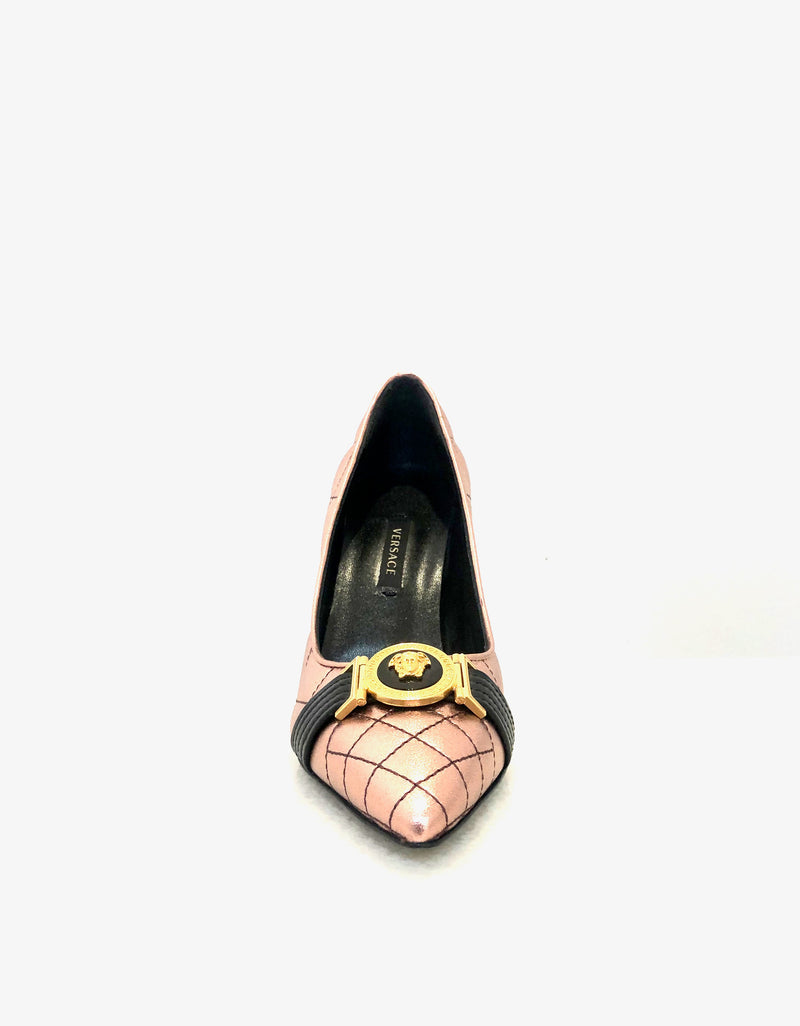 Rose Gold Quilted Icon Pumps