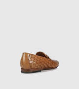 Tan Plaited Leather Loafers