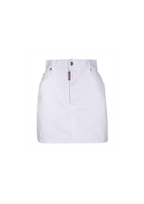 White Denim Skirt