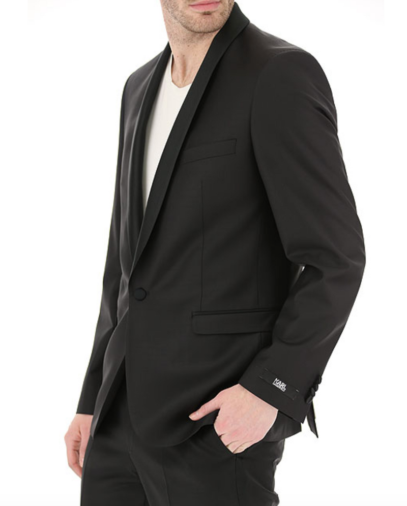 Black Dinner Suit with Sheen Shawl Lapel