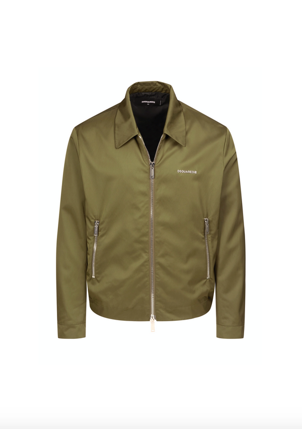 Olive Logo Zip Jacket