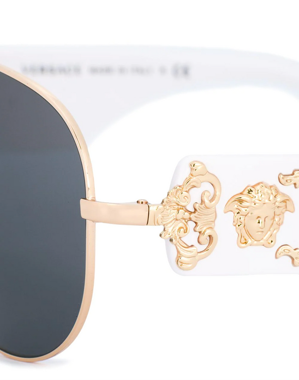 Baroque Sunglasses - White and Gold