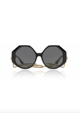 Greca Sunglasses in Black with Chain