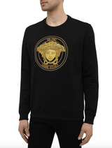 Medusa Embroidered Sweatshirt Black