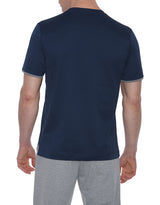 Navy Crew Neck T-Shirt with Sleeve Detail