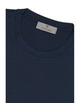 Navy Crew Neck T-Shirt with Sleeve Detail