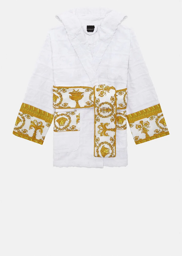 I Love Baroque Hooded Bathrobe White