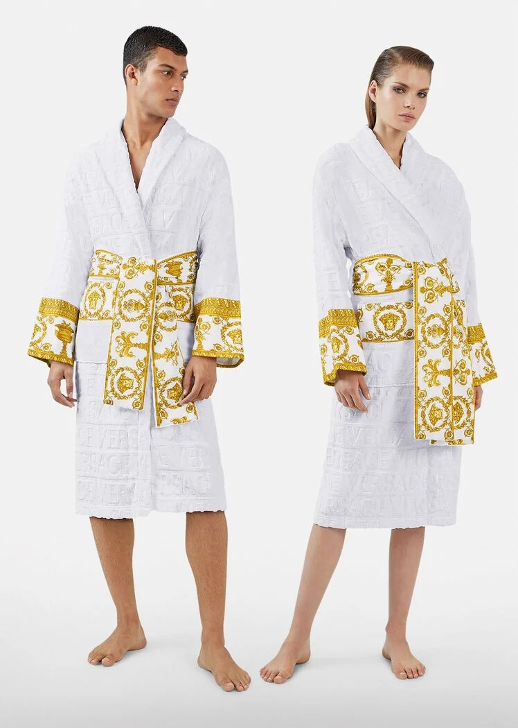 I Love Baroque Bathrobe White