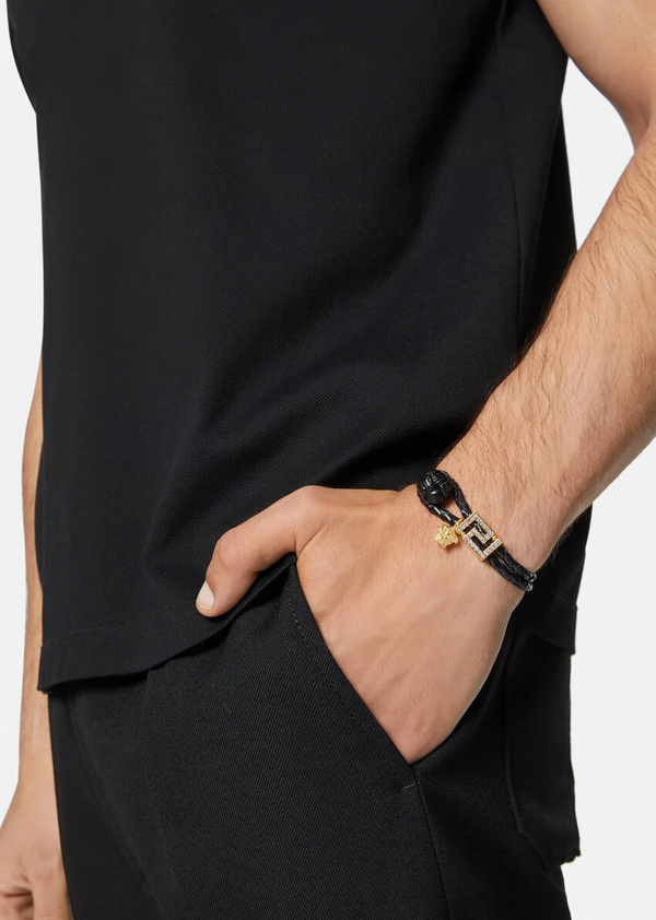 GV Greca Leather Bracelet