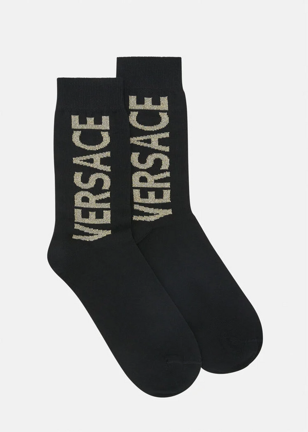 Versace Logo Socks Black